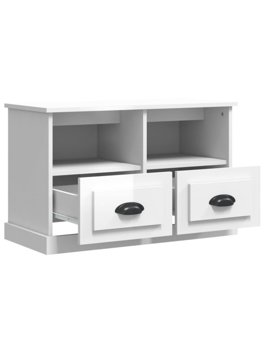 TV skříňka bílá s vysokým leskem 80x35x50 cm kompozitní dřevo