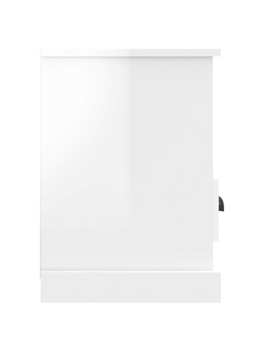 TV skříňka bílá s vysokým leskem 80x35x50 cm kompozitní dřevo