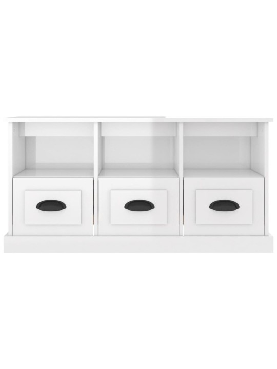 TV skříňka bílá s vysokým leskem 100x35x50 cm kompozitní dřevo