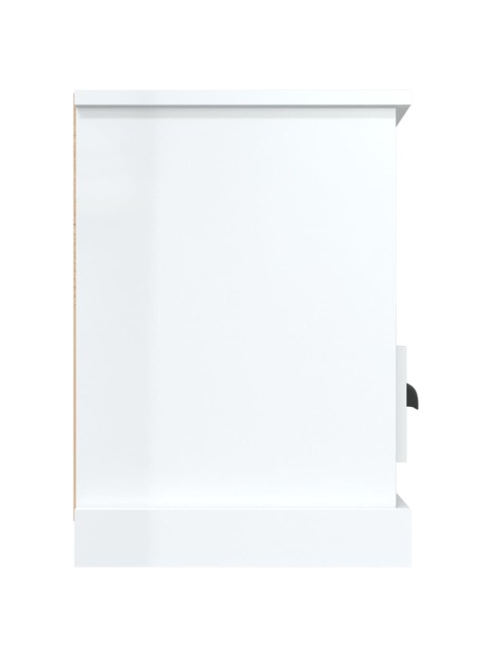 TV skříňka bílá s vysokým leskem 100x35x50 cm kompozitní dřevo