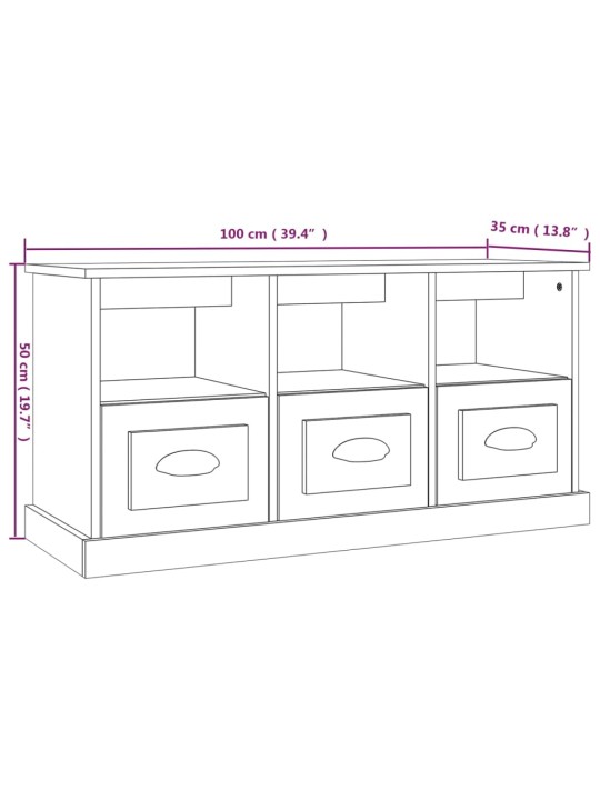 TV skříňka šedá sonoma 100 x 35 x 50 cm kompozitní dřevo