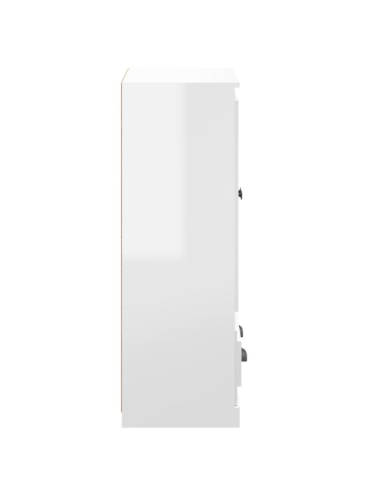 Skříň highboard lesklá bílá 60 x 35,5 x 103,5 kompozitní dřevo