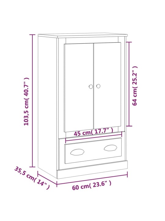 Skříň highboard lesklá bílá 60 x 35,5 x 103,5 kompozitní dřevo