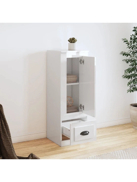 Skříň highboard lesklá bílá 36 x 35,5 x 103,5 kompozitní dřevo