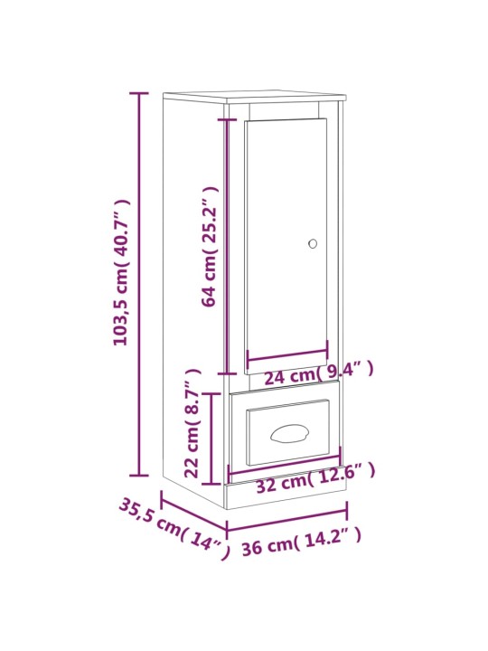Skříň highboard šedá sonoma 36 x 35,5 x 103,5 kompozitní dřevo