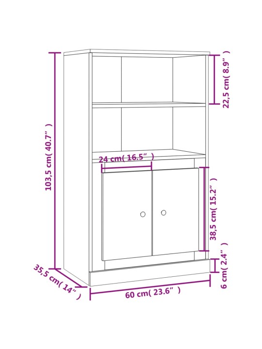 Skříň highboard šedá sonoma 60 x 35,5 x 103,5 kompozitní dřevo