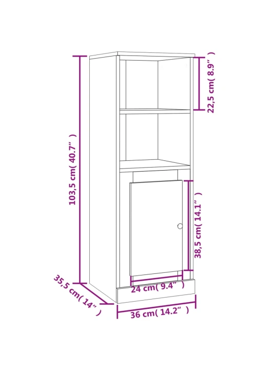 Skříň highboard černá 36 x 35,5 x 103,5 kompozitní dřevo