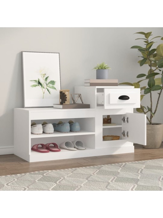 Botník bílý 100 x 42 x 60 cm kompozitní dřevo