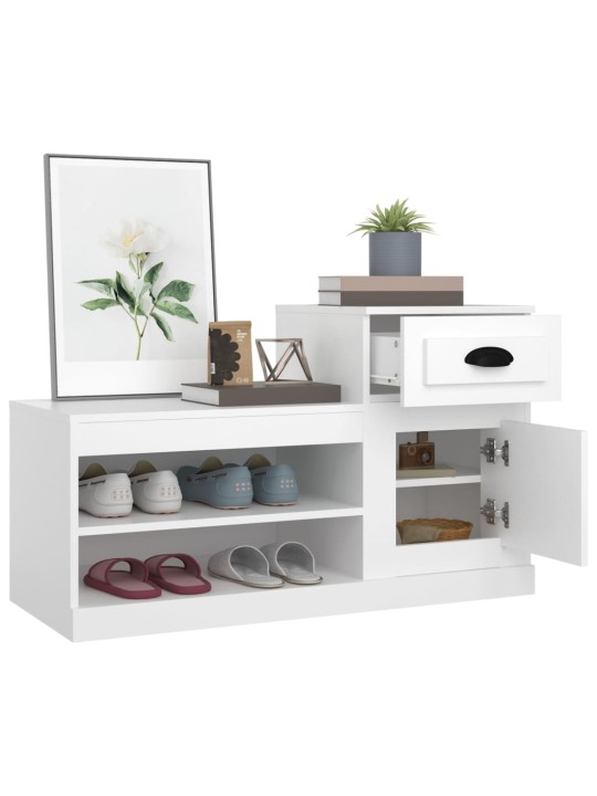 Botník bílý 100 x 42 x 60 cm kompozitní dřevo