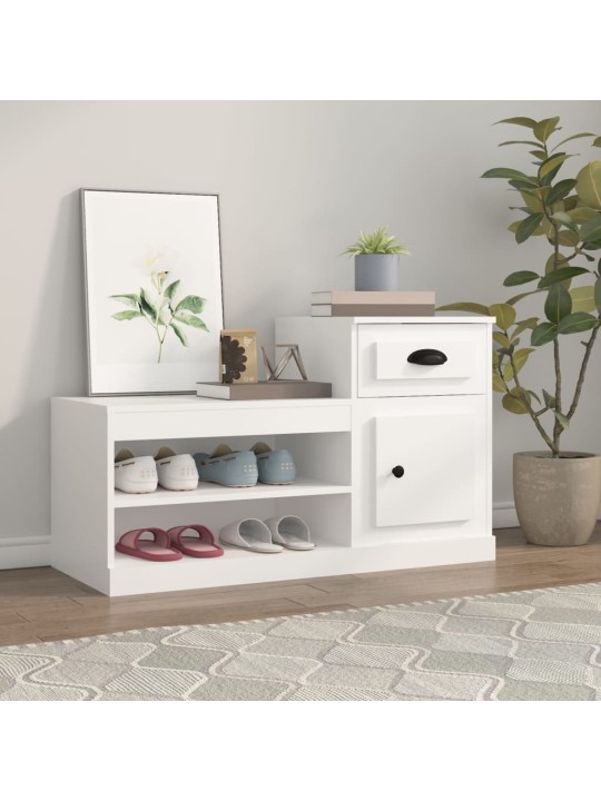 Botník bílý 100 x 42 x 60 cm kompozitní dřevo