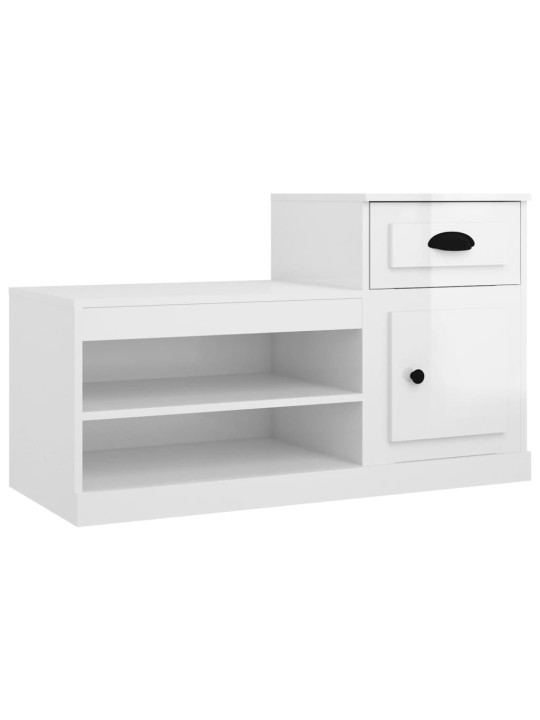 Botník bílý s vysokým leskem 100 x 42 x 60 cm kompozitní dřevo