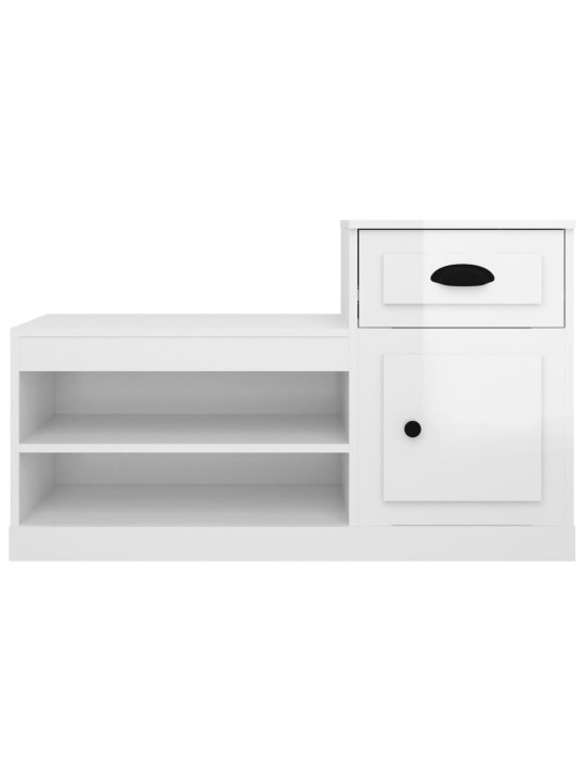 Botník bílý s vysokým leskem 100 x 42 x 60 cm kompozitní dřevo