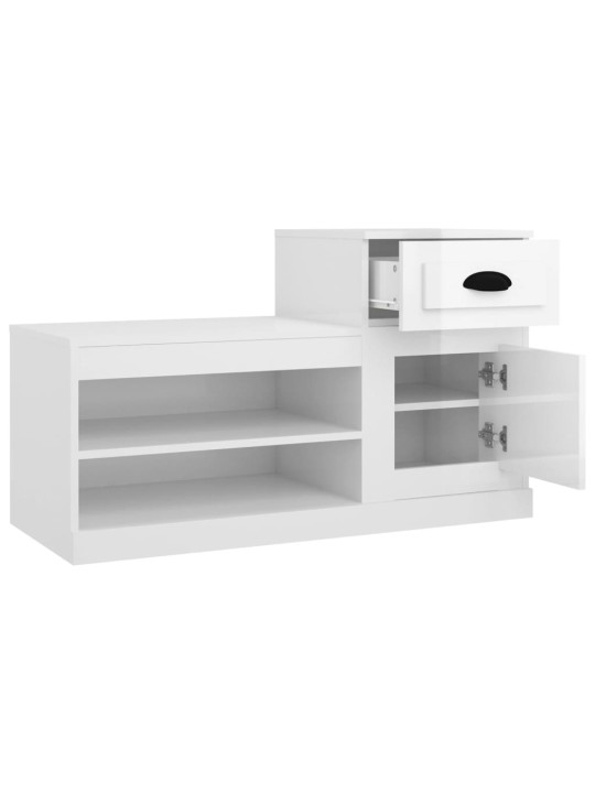 Botník bílý s vysokým leskem 100 x 42 x 60 cm kompozitní dřevo