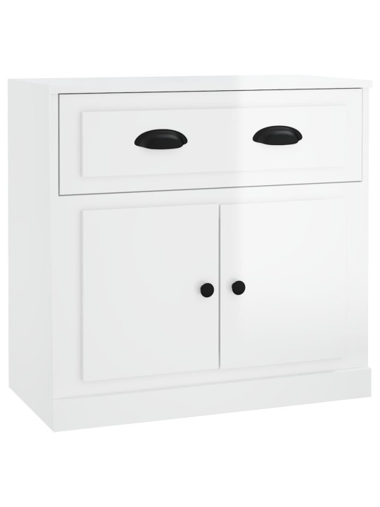 Příborník bílý vysoký lesk 70 x 35,5 x 67,5 cm kompozitní dřevo