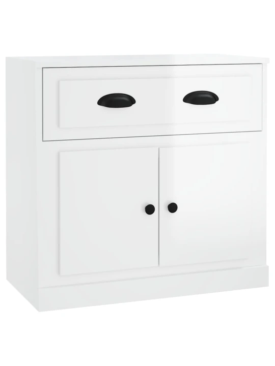 Příborník bílý vysoký lesk 70 x 35,5 x 67,5 cm kompozitní dřevo