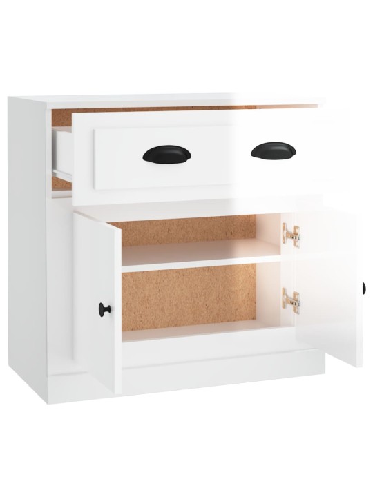 Příborník bílý vysoký lesk 70 x 35,5 x 67,5 cm kompozitní dřevo