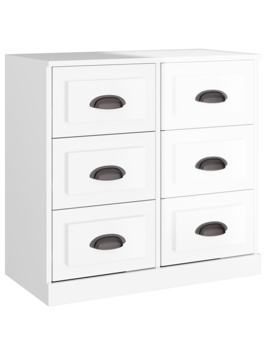 Příborník bílý vysoký lesk 70 x 35,5 x 67,5 cm kompozitní dřevo