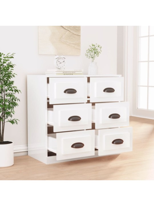 Příborník bílý vysoký lesk 70 x 35,5 x 67,5 cm kompozitní dřevo