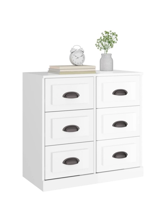Příborník bílý vysoký lesk 70 x 35,5 x 67,5 cm kompozitní dřevo