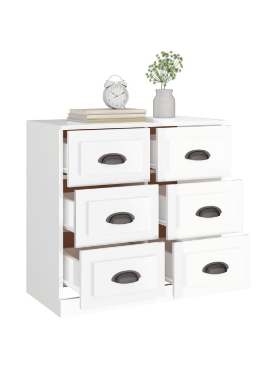 Příborník bílý vysoký lesk 70 x 35,5 x 67,5 cm kompozitní dřevo