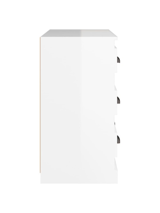 Příborník bílý vysoký lesk 70 x 35,5 x 67,5 cm kompozitní dřevo
