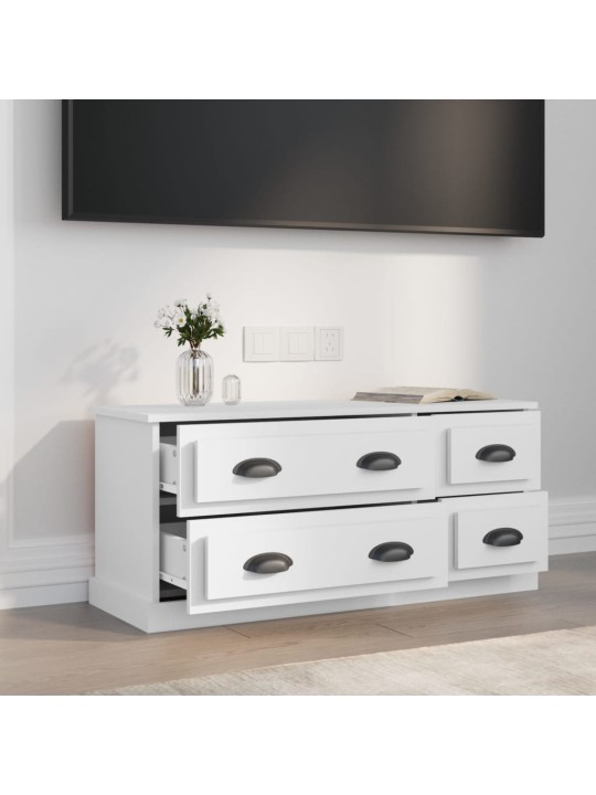 TV skříňka bílá 100 x 35,5 x 45 cm kompozitní dřevo