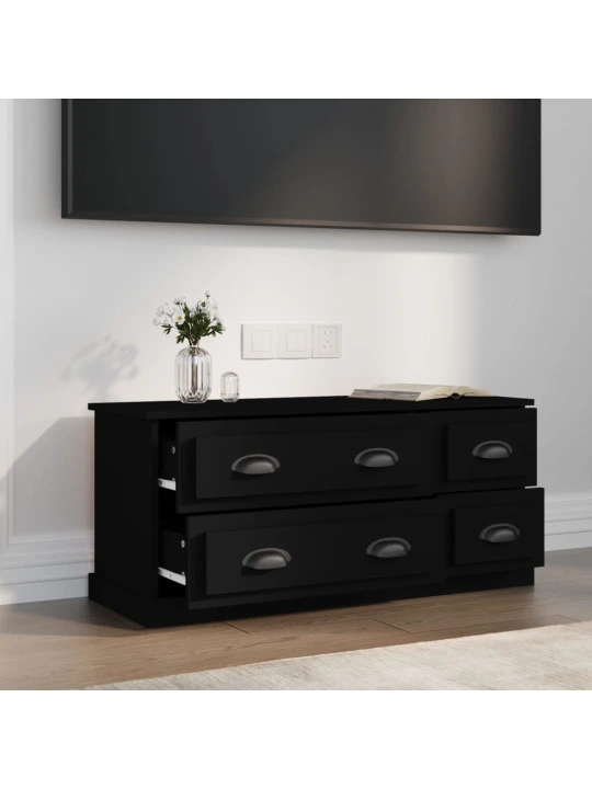 TV skříňka černá 100 x 35,5 x 45 cm kompozitní dřevo