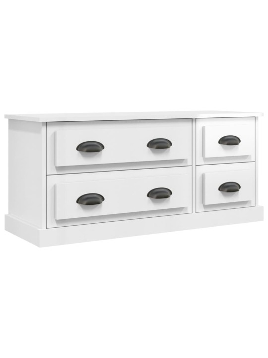 TV skříňka bílá vysoký lesk 100 x 35,5 x 45 cm kompozitní dřevo