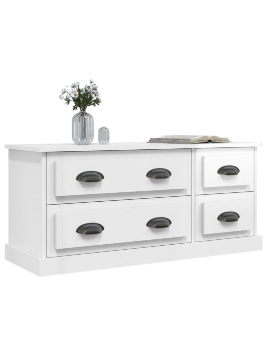 TV skříňka bílá vysoký lesk 100 x 35,5 x 45 cm kompozitní dřevo