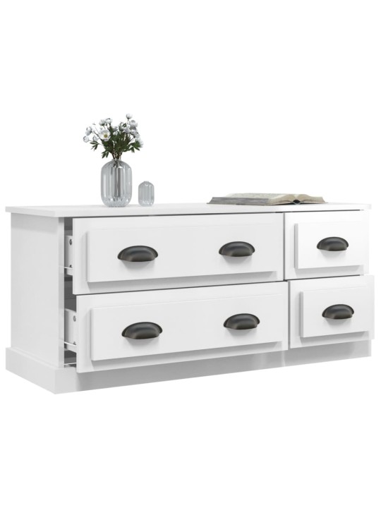 TV skříňka bílá vysoký lesk 100 x 35,5 x 45 cm kompozitní dřevo
