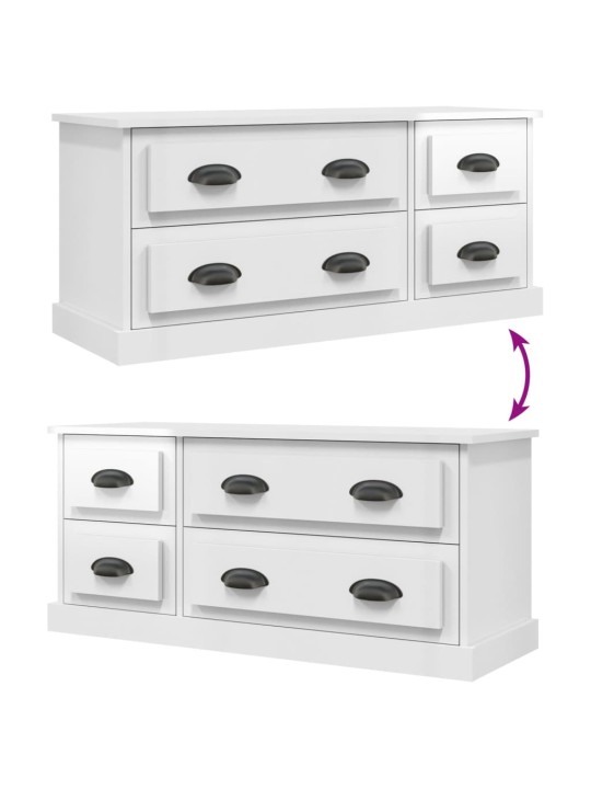 TV skříňka bílá vysoký lesk 100 x 35,5 x 45 cm kompozitní dřevo