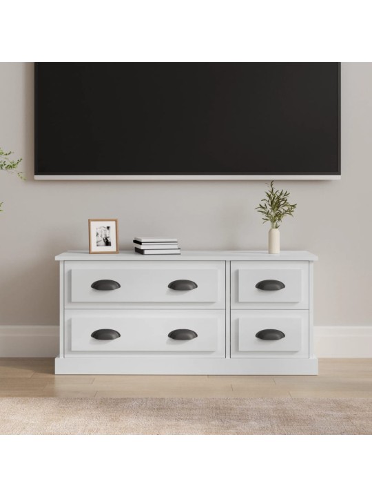 TV skříňka bílá vysoký lesk 100 x 35,5 x 45 cm kompozitní dřevo