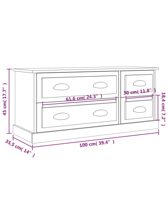 TV skříňka betonově šedá 100 x 35,5 x 45 cm kompozitní dřevo