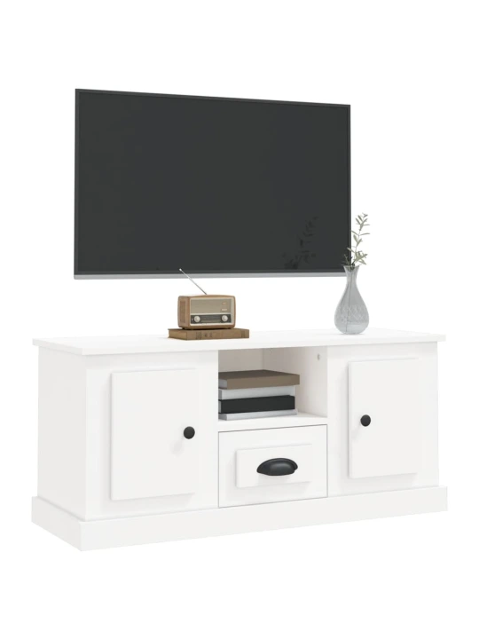 TV skříňka bílá 100 x 35,5 x 45 cm kompozitní dřevo
