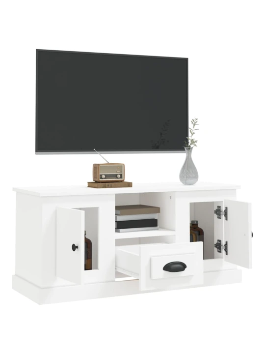 TV skříňka bílá 100 x 35,5 x 45 cm kompozitní dřevo