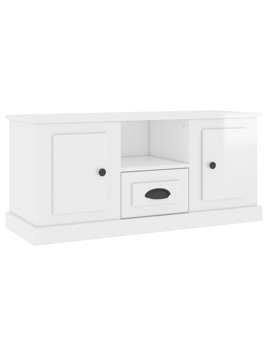 TV skříňka bílá vysoký lesk 100 x 35,5 x 45 cm kompozitní dřevo