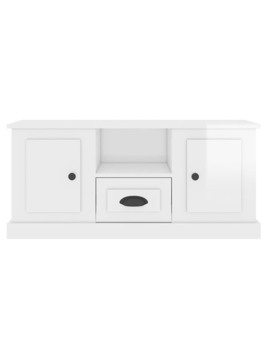 TV skříňka bílá vysoký lesk 100 x 35,5 x 45 cm kompozitní dřevo