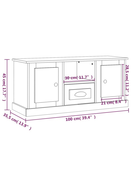 TV skříňka šedá sonoma 100 x 35,5 x 45 cm kompozitní dřevo