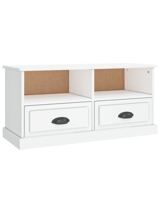 TV skříňka bílá s vysokým leskem 93x35,5x45 cm kompozitní dřevo