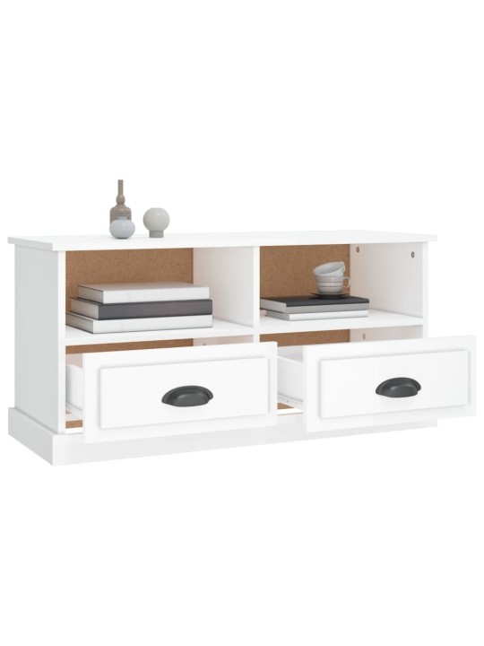 TV skříňka bílá s vysokým leskem 93x35,5x45 cm kompozitní dřevo