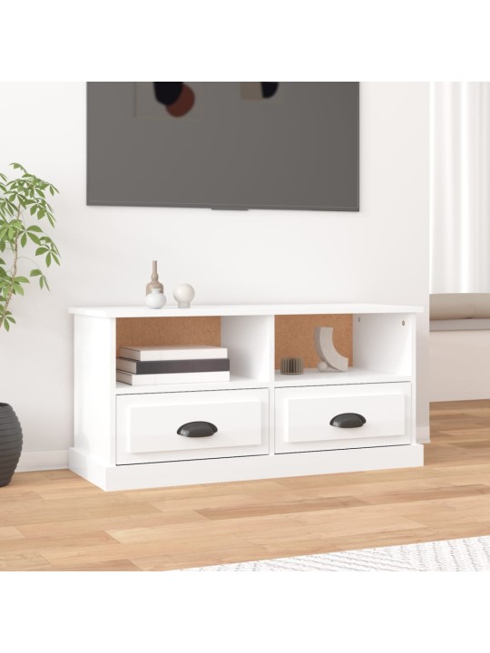 TV skříňka bílá s vysokým leskem 93x35,5x45 cm kompozitní dřevo