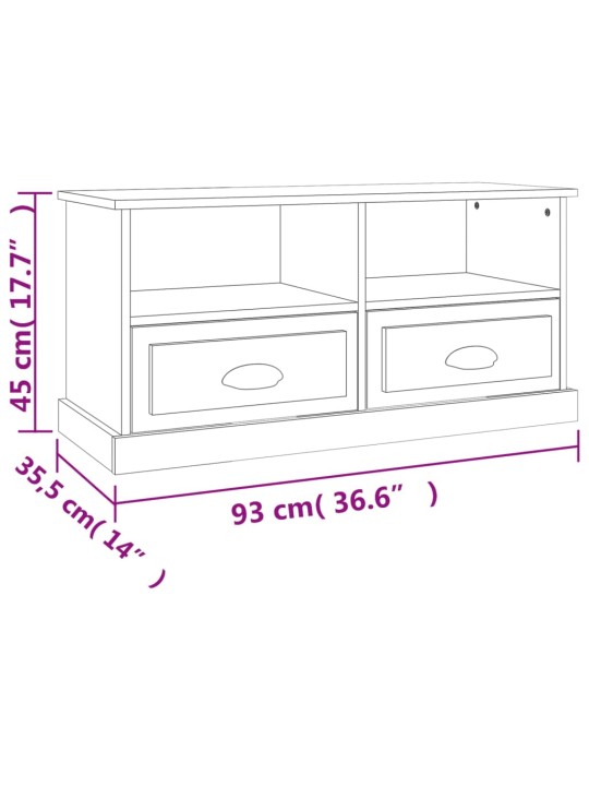 TV skříňka šedá sonoma 93 x 35,5 x 45 cm kompozitní dřevo