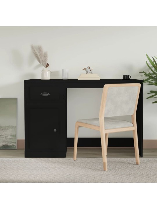 Psací stůl se zásuvkou černý 115 x 50 x 75 cm kompozitní dřevo