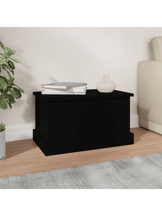 Úložný box černý 50 x 30 x 28 cm kompozitní dřevo