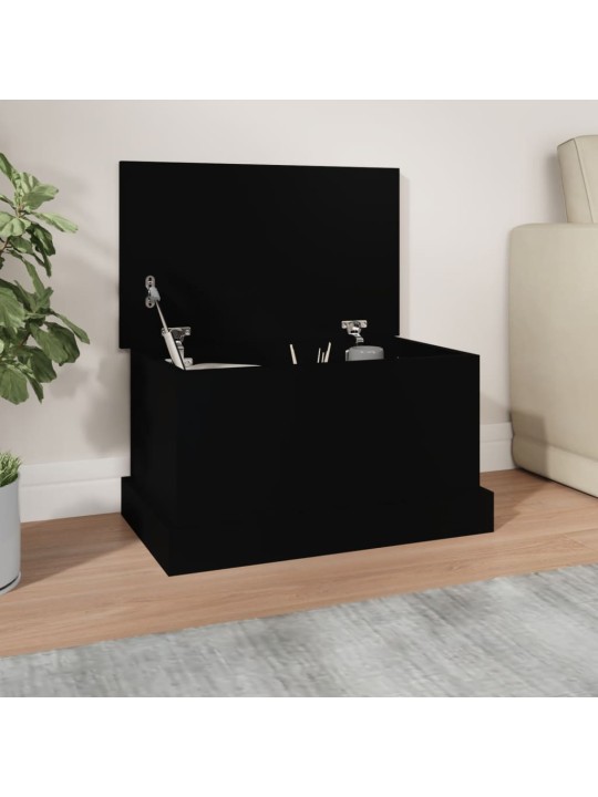 Úložný box černý 50 x 30 x 28 cm kompozitní dřevo