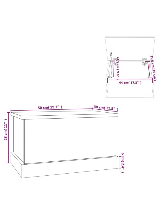 Úložný regál betonově šedý 50 x 30 x 28 cm kompozitní dřevo