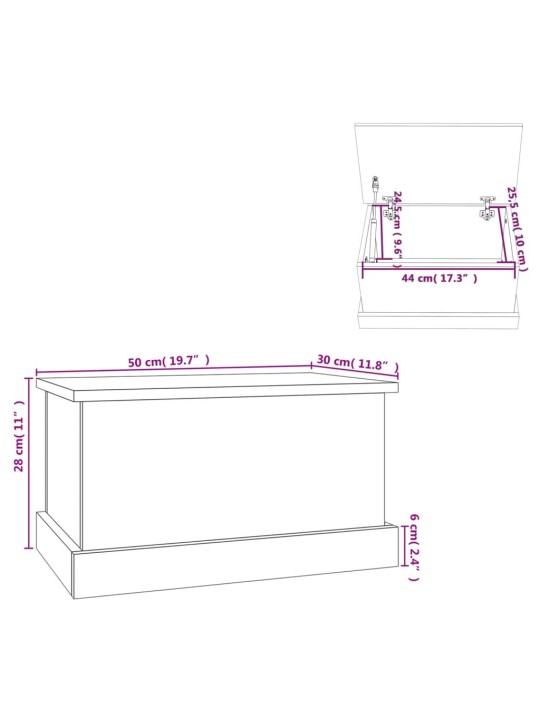 Úložný box kouřový dub 50 x 30 x 28 cm kompozitní dřevo
