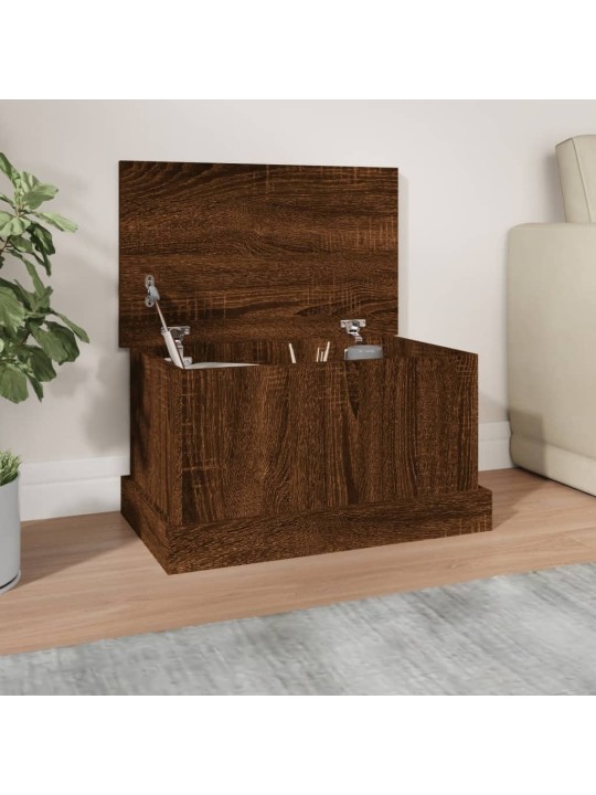 Úložný box hnědý dub 50 x 30 x 28 cm kompozitní dřevo