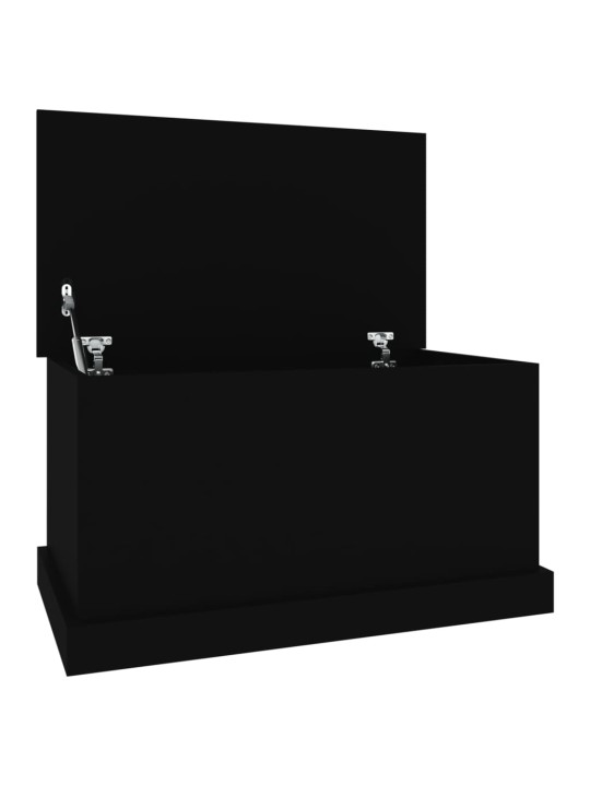 Úložný box černý 70 x 40 x 38 cm kompozitní dřevo