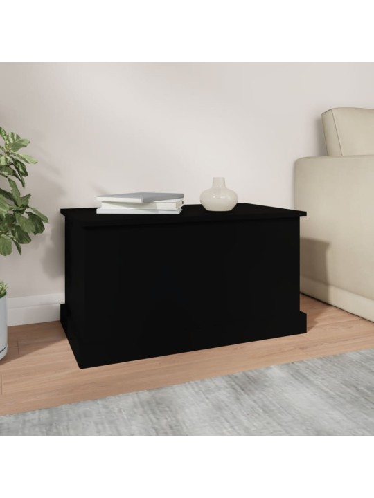 Úložný box černý 70 x 40 x 38 cm kompozitní dřevo